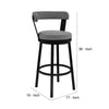 Swivel Counter Barstool with Curved Open Back and Metal Legs Light Gray By Casagear Home BM271140