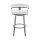 Swivel Barstool with Curved Open Back and Metal Legs Silver and White By Casagear Home BM271151