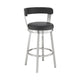 Preston Counter Stool | Swivel | Curved Open Back | Metal Legs | Black & Silver