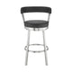 Swivel Counter Barstool with Curved Open Back and Metal Legs Black and Silver By Casagear Home BM271156