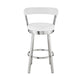 Swivel Counter Barstool with Curved Open Back and Metal Legs White and Silver By Casagear Home BM271160