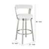 Preston Counter Stool | Swivel | Curved Open Back | Metal Legs | White & Silver