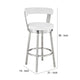 Preston Counter Stool | Swivel | Curved Open Back | Metal Legs | White & Silver