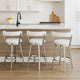 Preston Counter Stool | Swivel | Curved Open Back | Metal Legs | White & Silver