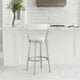 Preston Counter Stool | Swivel | Curved Open Back | Metal Legs | White & Silver