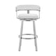 Swivel Barstool with Curved Open Back and Metal Legs White and Silver By Casagear Home BM271176