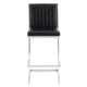 Barstool with Channel Stitching and Angled Cantilever Base Black and Silver By Casagear Home BM271183
