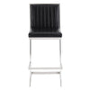 Barstool with Channel Stitching and Angled Cantilever Base Black and Silver By Casagear Home BM271183