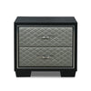 Nightstand with 2 Drawers and Upholstery Black and Silver By Casagear Home BM271440