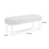 49 Inch Faux Fur Bench with Acrylic Clear Legs White By Casagear Home BM272063