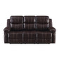 Joe 80 Inch Leather Recliner Sofa With Dropping Table Brown By Casagear Home BM272073