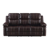 Joe 80 Inch Leather Recliner Sofa With Dropping Table Brown By Casagear Home BM272073