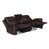 Joe 80 Inch Leather Recliner Sofa With Dropping Table Brown By Casagear Home BM272073