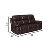 Joe 80 Inch Leather Recliner Sofa With Dropping Table Brown By Casagear Home BM272073