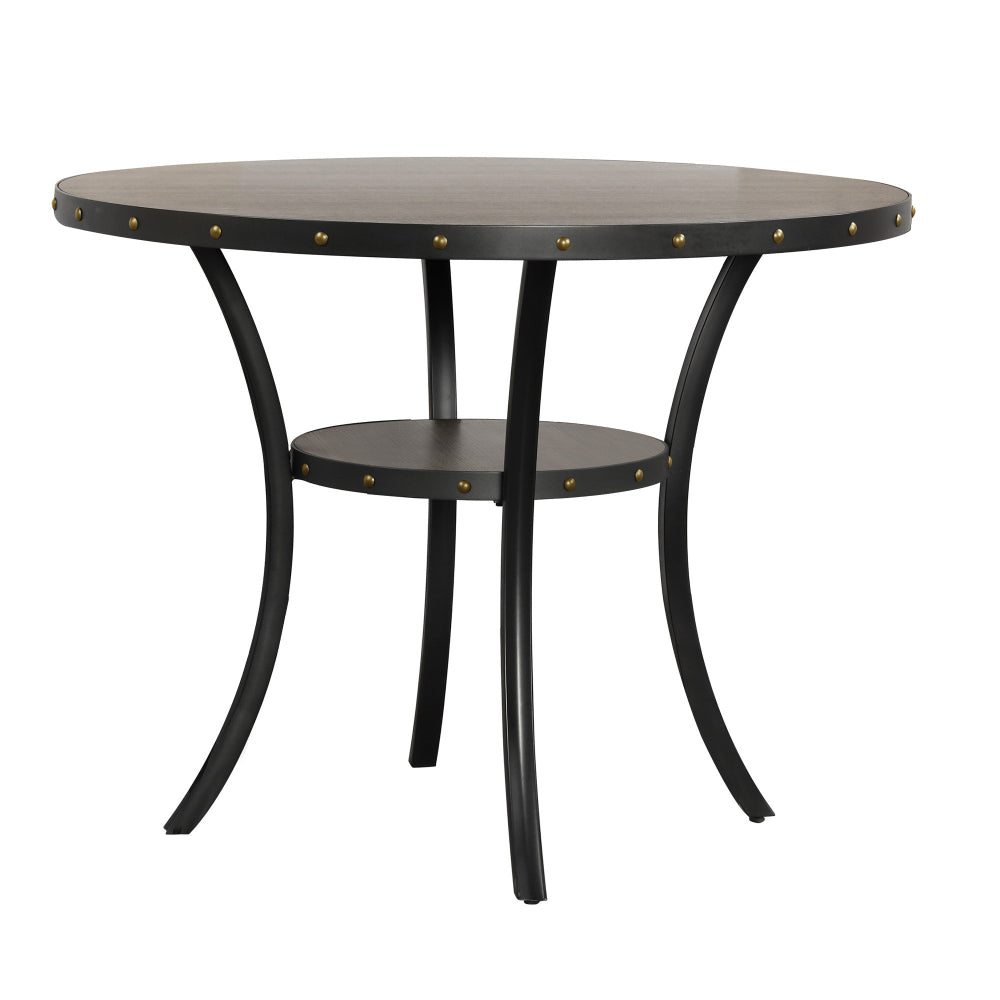 48 Inch Round Wood Counter Height Table with Flared Legs Gray By Casagear Home BM272081