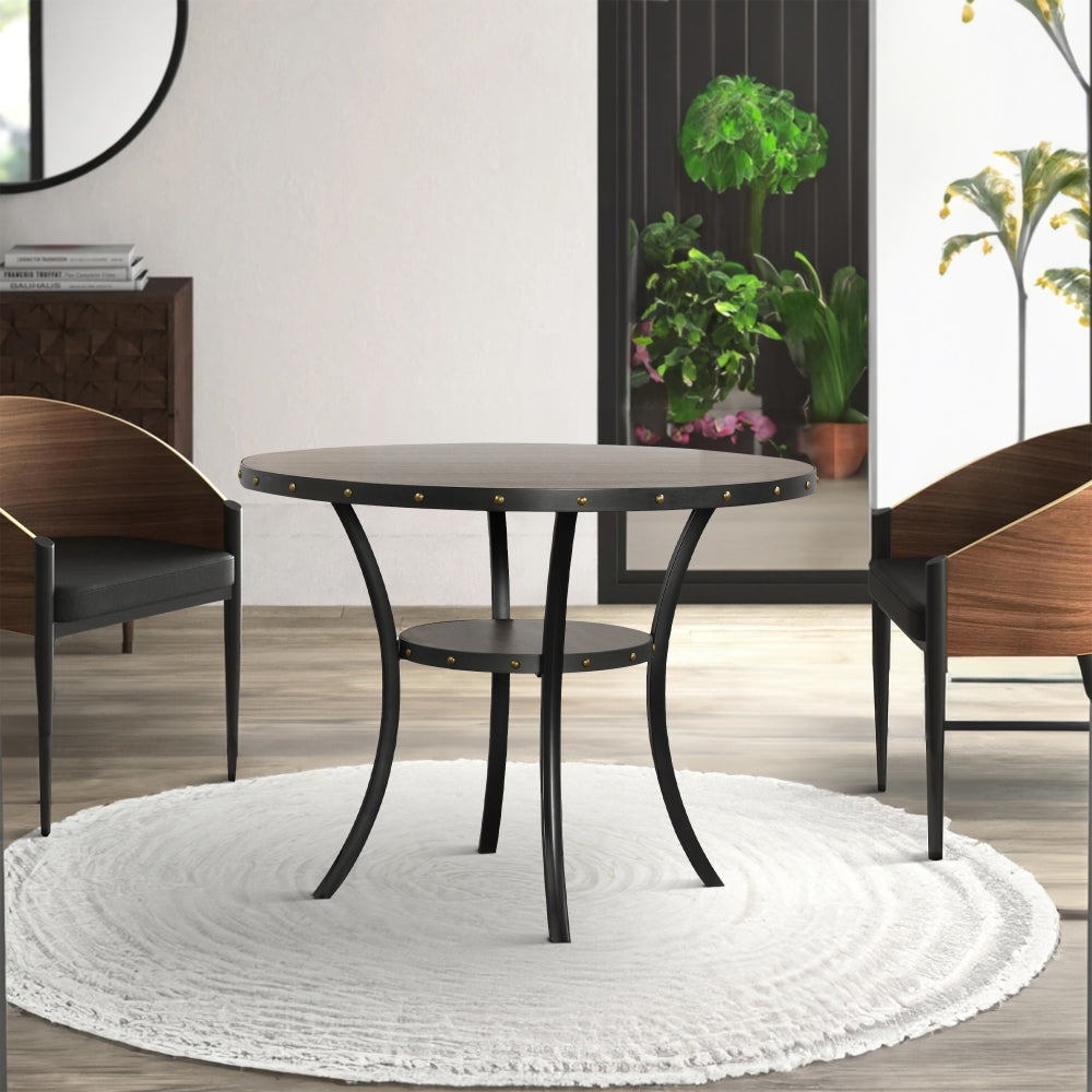 Counter Height Table | 48" Round Top | Flared Legs | Gray Wood
