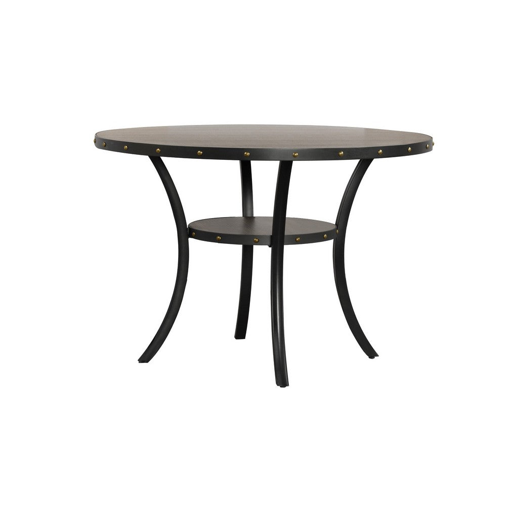 Dining Table | 48" Round Top | Flared Legs | Gray Wood