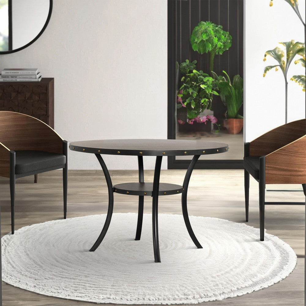 Dining Table | 48" Round Top | Flared Legs | Gray Wood