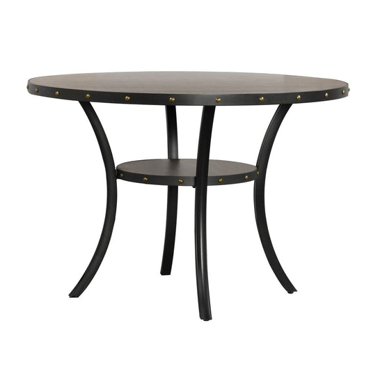Dining Table | 48" Round Top | Flared Legs | Gray Wood