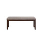 Gary 46 Inch Wood Bench with Fabric Seat, Cherry Brown By Casagear Home