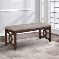 Gary Bench | 46" | Fabric Seat | Cherry Brown Wood