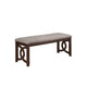 Gary 46 Inch Wood Bench with Fabric Seat Cherry Brown By Casagear Home BM272088