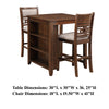 Gary 3 Piece Counter Table Set, Cherry Brown
