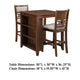 Gary 3 Piece Counter Table Set, Cherry Brown