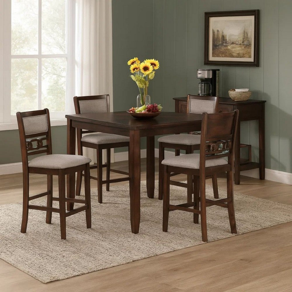 Gary 5 Piece Counter Table Set | 42" | Cherry Brown