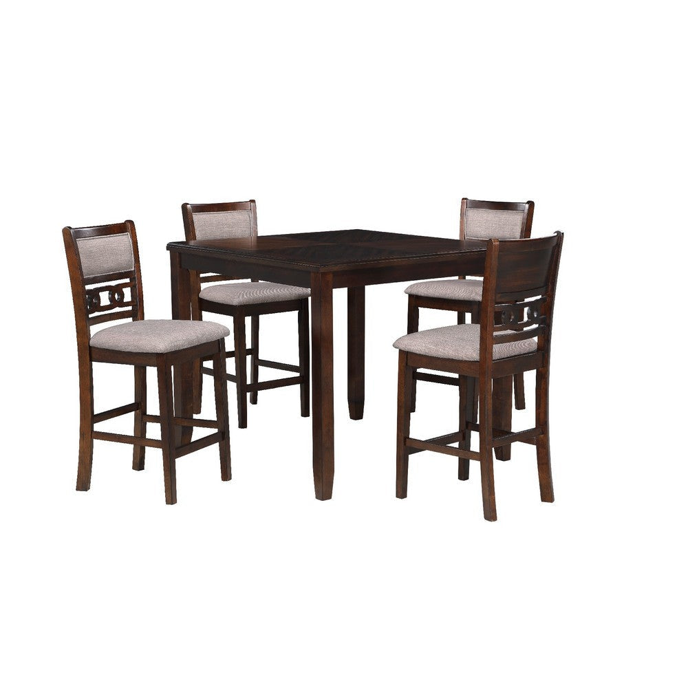 Gary 5 Piece Counter Table Set | 42" | Cherry Brown