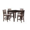 Gary 42 Inch 5 Piece Counter Table Set, Cherry Brown By Casagear Home