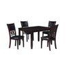 Gary 5 Piece Dining Table Set | 48" | Faux Leather Seats | Ebony Brown