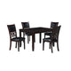 Gary 5 Piece Dining Table Set | 48" | Faux Leather Seats | Ebony Brown