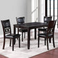 Gary 48 Inch 5 Piece Dining Table Set Leatherette Seats Ebony Brown By Casagear Home BM272096