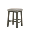 25 Inch Wooden Bar Stool with Fabric Seat Set of 2 Gray By Casagear Home BM272098