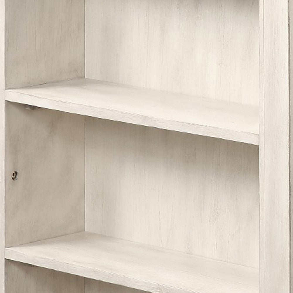 Han 60 Inch 5 Piece Counter Table Set with USB Ports White and Brown BM272099