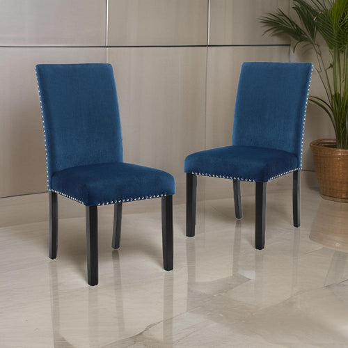 Kate Dining Chair | 38" | Velvet Upholstery | Set of 2 | Blue