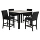 Kate 5 Piece Counter Table Set | 42" | Velvet Seating | Black
