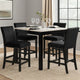 Kate 5 Piece Counter Table Set | 42" | Velvet Seating | Black