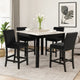 Kate 5 Piece Counter Table Set | 42" | Velvet Seating | Black