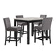 Kate 5 Piece Counter Table Set | 42" | Velvet Seating | Gray