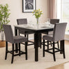 Kate 5 Piece Counter Table Set | 42" | Velvet Seating | Gray