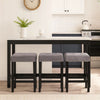 Kate 4 Piece Bar Table Set | 60" | Upholstered Stools | Gray