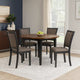 Jeremy 5 Piece Round Dining Table Set | 48" | Fabric Seat | Brown & Black