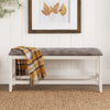 Jay Counter Height Bench | 54" | Fabric Upholstery | White