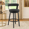 Swivel Counter Stool | 26" | Vegan Faux Leather | Black