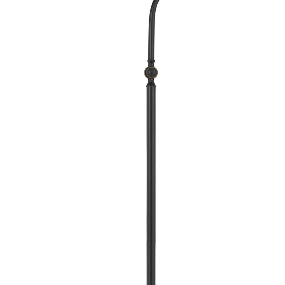 60 Inch Metal Curved Floor Lamp Adjustable Bronze Black By Casagear Home BM272209