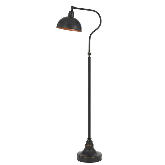 Floor Lamp | 60" | Curved Metal | Adjustable | Bronze Black