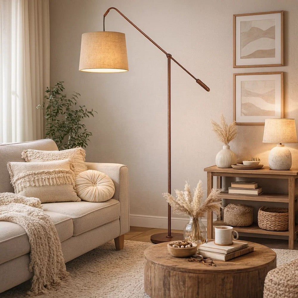 Floor Lamp | 68" | Adjustable Arc Arm | Rustic Bronze