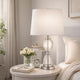 Table Lamp | 23" | Hourglass Ribbed Glass Base | Dimmer | Clear
